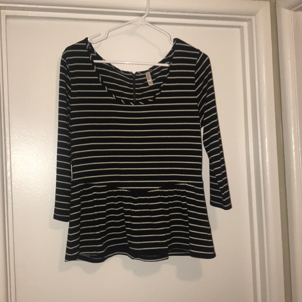 Stripped peplum top